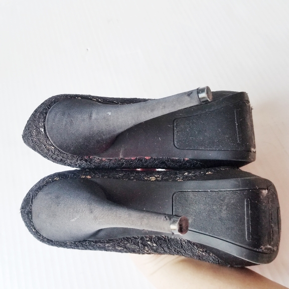 Zigisoho black/champagne lace stilettos - Picture 6 of 8